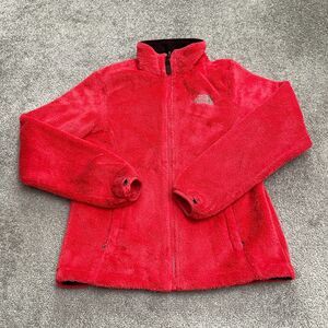 The North Face Osito Fleece Jacket Womens Small Red Full Zip Pocket Outdoor Hike